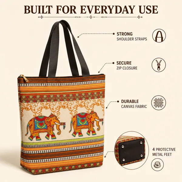 Traditional_Elephant_Printed_Tote_Bag_for_Women_|_Lightweight_Shopping_&_Daily_Use_Shoulder_Bag_|_Ethnic_Design