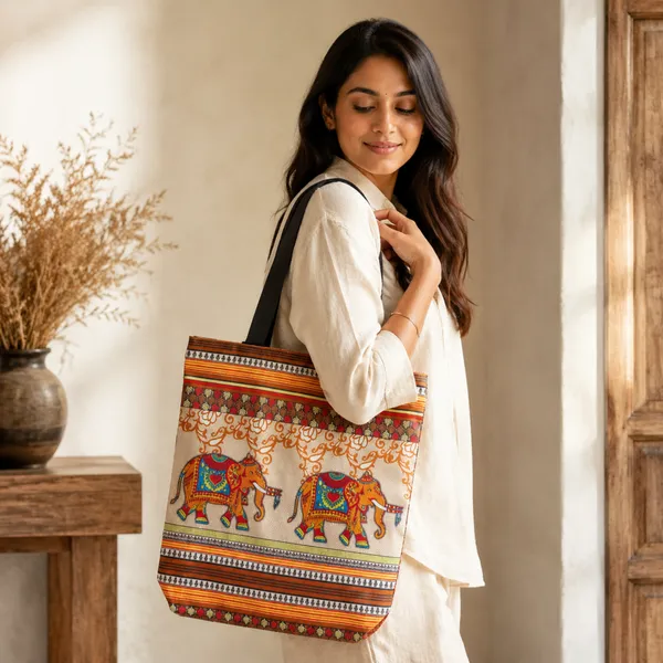 Traditional_Elephant_Printed_Tote_Bag_for_Women_|_Lightweight_Shopping_&_Daily_Use_Shoulder_Bag_|_Ethnic_Design