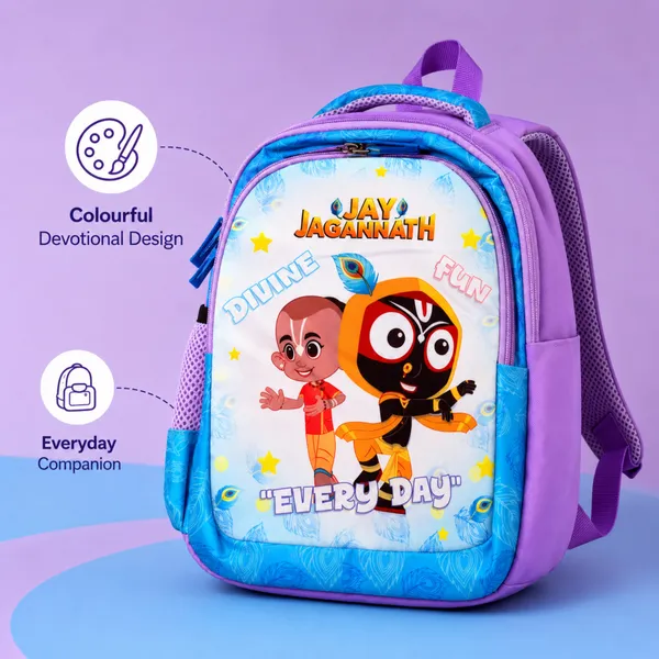 Blue_And_Purple_Jagannath_Print_Kids_Backpack