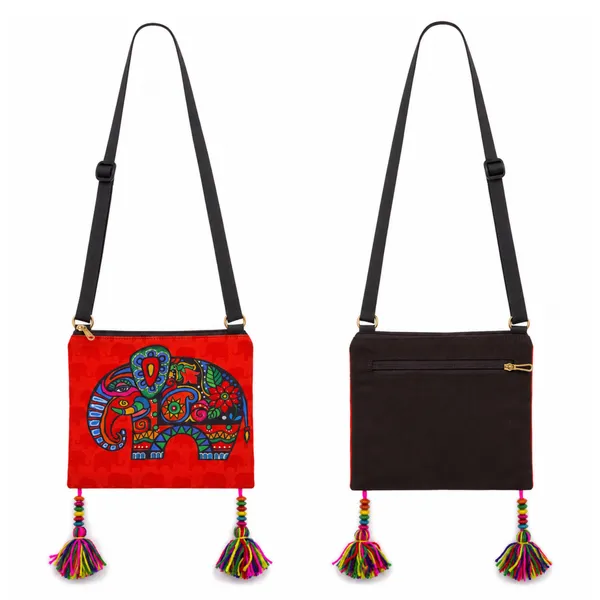 Women’s_Elephant_Print_Crossbody_Bag_|_Adjustable_Strap_Sling_Bag_with_Colorful_Tassels_|_Daily_Use_Shoulder_Bag