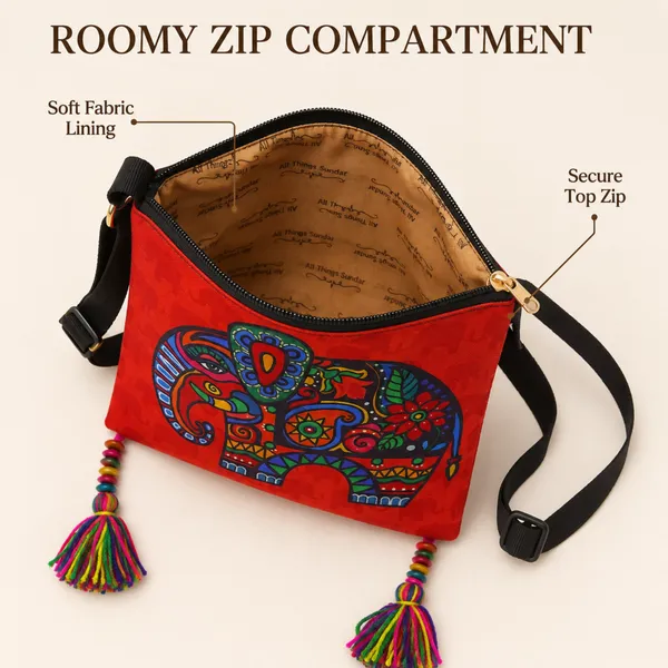 Women’s_Elephant_Print_Crossbody_Bag_|_Adjustable_Strap_Sling_Bag_with_Colorful_Tassels_|_Daily_Use_Shoulder_Bag