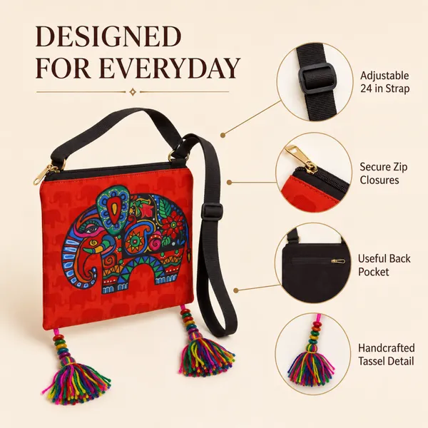 Women’s_Elephant_Print_Crossbody_Bag_|_Adjustable_Strap_Sling_Bag_with_Colorful_Tassels_|_Daily_Use_Shoulder_Bag