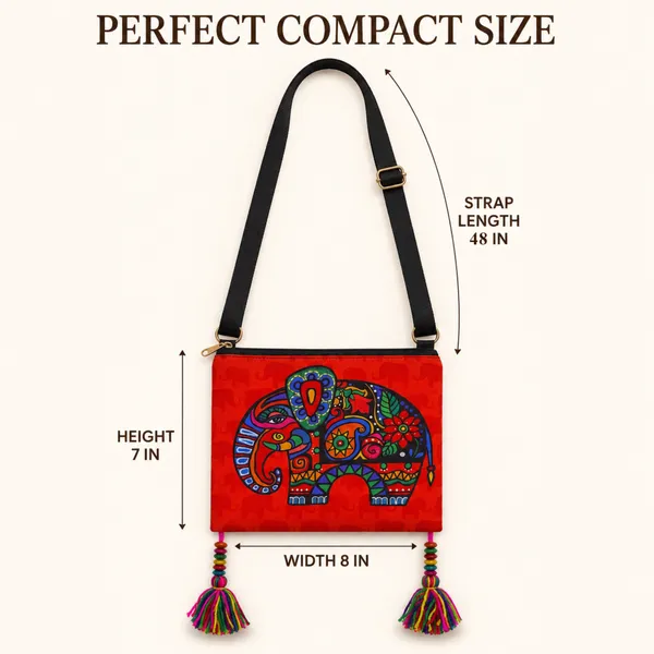 Women’s_Elephant_Print_Crossbody_Bag_|_Adjustable_Strap_Sling_Bag_with_Colorful_Tassels_|_Daily_Use_Shoulder_Bag