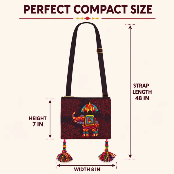 Women’s_Elephant_Print_Crossbody_Bag_|_Adjustable_Strap_Sling_Bag_with_Decorative_Tassels_|_Stylish_Daily_Use_Design