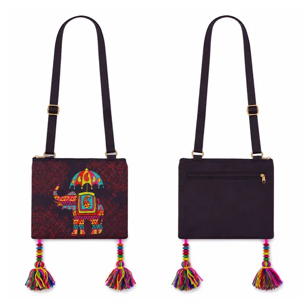 Women’s_Elephant_Print_Crossbody_Bag_|_Adjustable_Strap_Sling_Bag_with_Decorative_Tassels_|_Stylish_Daily_Use_Design
