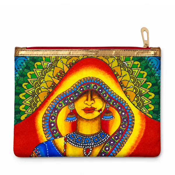 Women’s_Multipurpose_Utility_Pouch_|_Printed_Zipper_Cosmetic_&_Travel_Organizer_|_Stylish_Traditional_Design