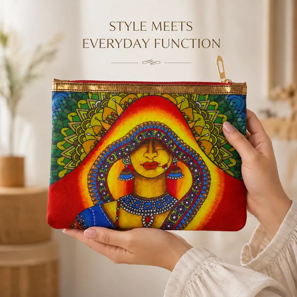Women’s_Multipurpose_Utility_Pouch_|_Printed_Zipper_Cosmetic_&_Travel_Organizer_|_Stylish_Traditional_Design