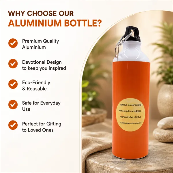 Orange_Hanuman_Printed_Water_Bottle_With_Carabiner