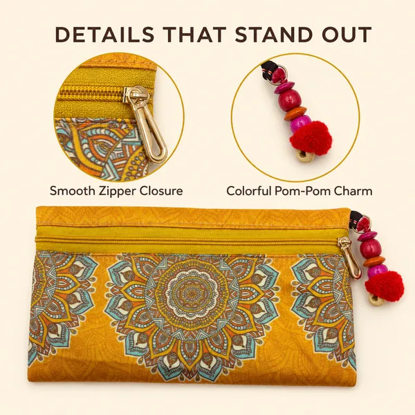 Yellow_Mandala_Printed_Zipper_Pouch_for_Women_|_Multipurpose_Cash,_Cards,_Keys_&_Daily_Essentials_Organizer_|_Decorative_Charm