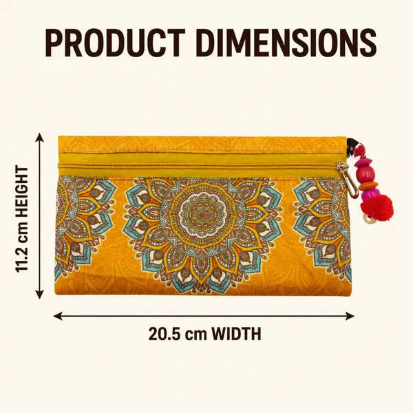 Yellow_Mandala_Printed_Zipper_Pouch_for_Women_|_Multipurpose_Cash,_Cards,_Keys_&_Daily_Essentials_Organizer_|_Decorative_Charm