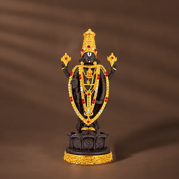 Lord_Venkateswara_Resin_Small_Statue_with_Gold-Tone_Detailing