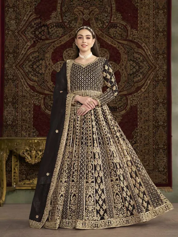 Latest_Semi_Stitched_Gowns_And_Dupatta