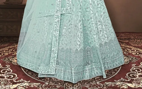 New_Semi_Stitiched_Netted_Lehenga_Choli