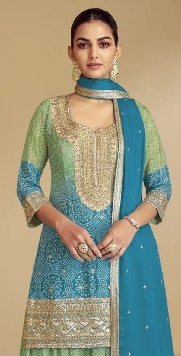 Latest_Semi_Stitched_Sharara_Suit_Top_Bottom_And_Duppatta