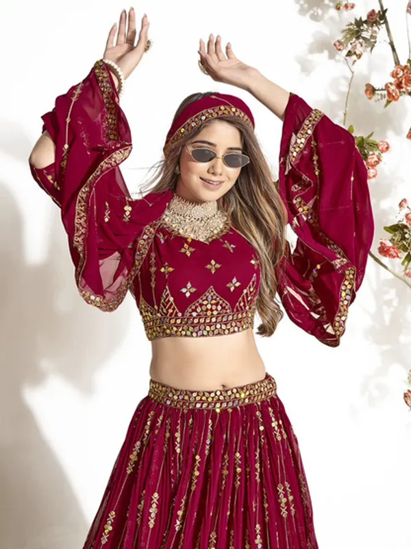 New_Semi_Stitiched_Georgette_Lehenga_Choli