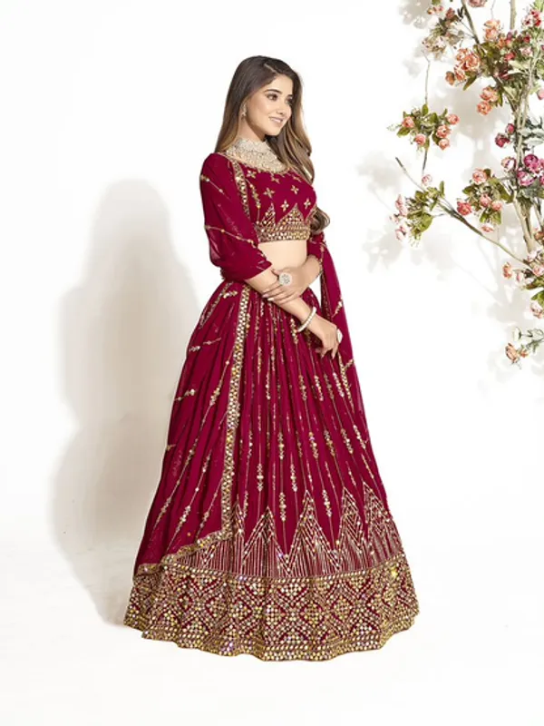 New_Semi_Stitiched_Georgette_Lehenga_Choli