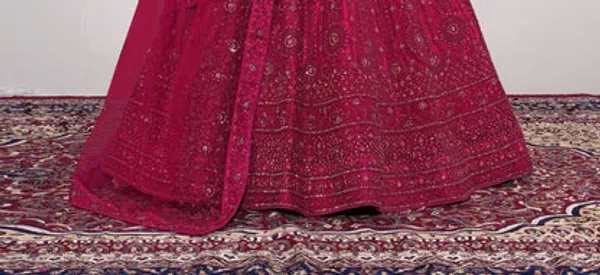 New_Semi_Stitiched_Netted_Lehenga_Choli