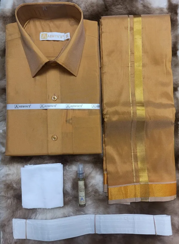 Art_Silk_Dothi_Set_Shirt_Dothi_Kerchief_Belt_3_In_1_Small_Border
