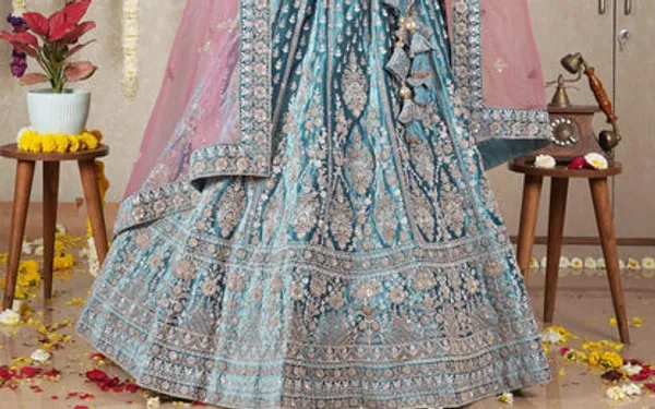 New_Semi_Stitiched_Velvet_Bridal_Lehenga_Choli