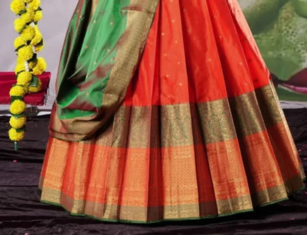 New_Semi_Stitiched_Banarasi_Lehenga_Choli