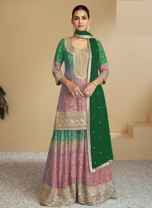 Latest_Semi_Stitched_Sharara_Suit_Top_Bottom_And_Duppatta