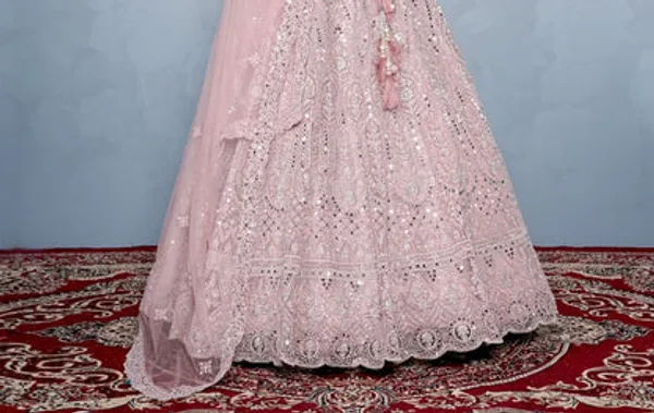 New_Semi_Stitiched_Netted_Lehenga_Choli