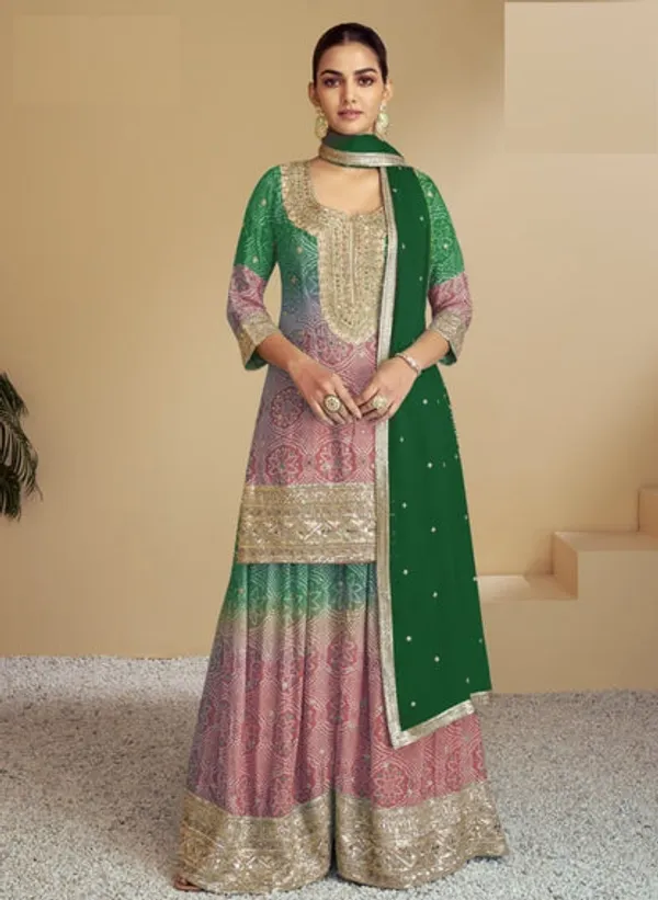 Latest_Semi_Stitched_Sharara_Suit_Top_Bottom_And_Duppatta