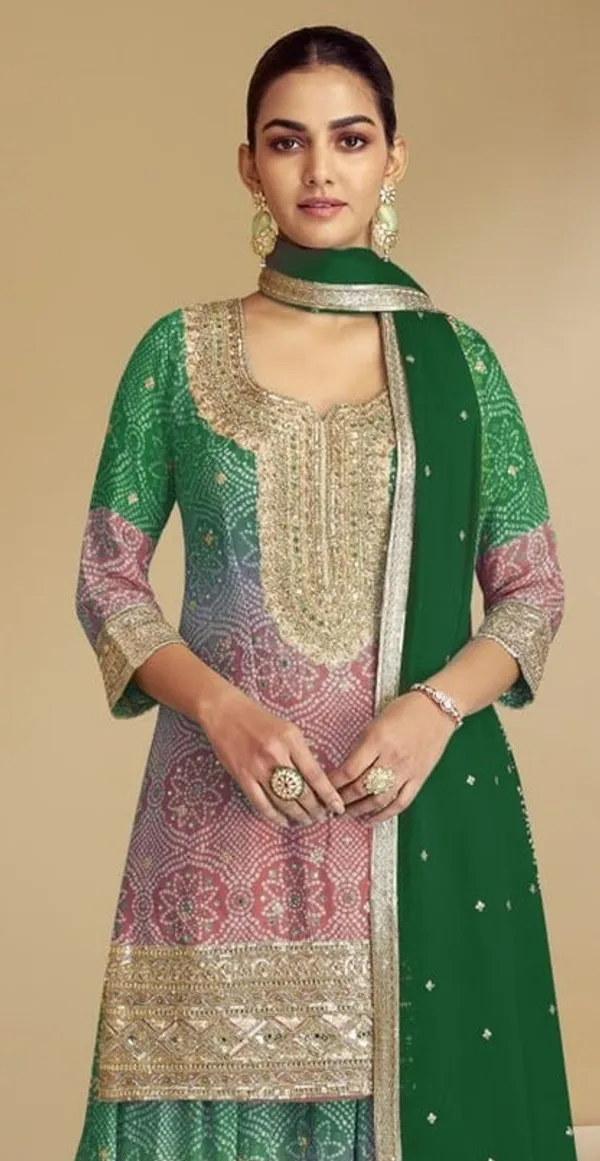 Latest_Semi_Stitched_Sharara_Suit_Top_Bottom_And_Duppatta