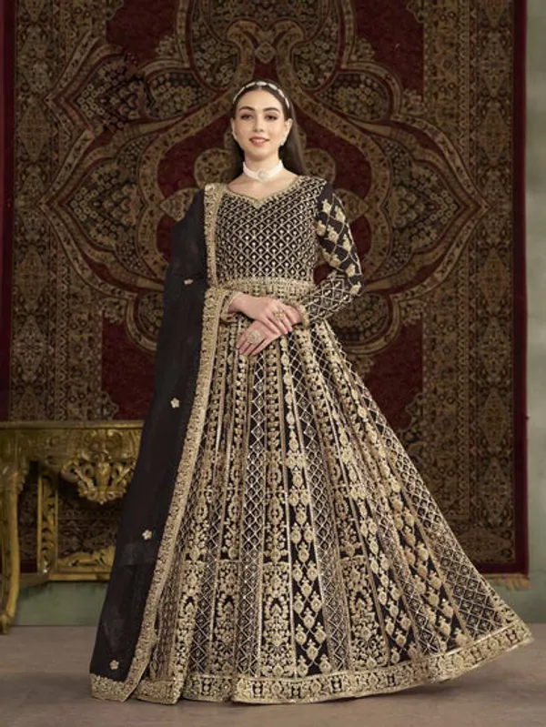 Latest_Semi_Stitched_Gowns_And_Dupatta