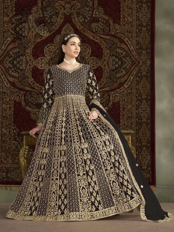 Latest_Semi_Stitched_Gowns_And_Dupatta