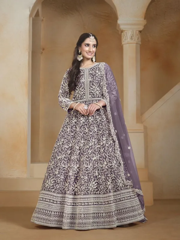 Semi_Stitched_Gown_With_Duppatta