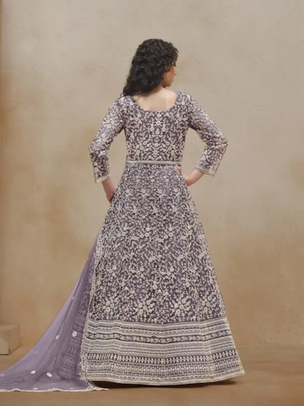 Semi_Stitched_Gown_With_Duppatta