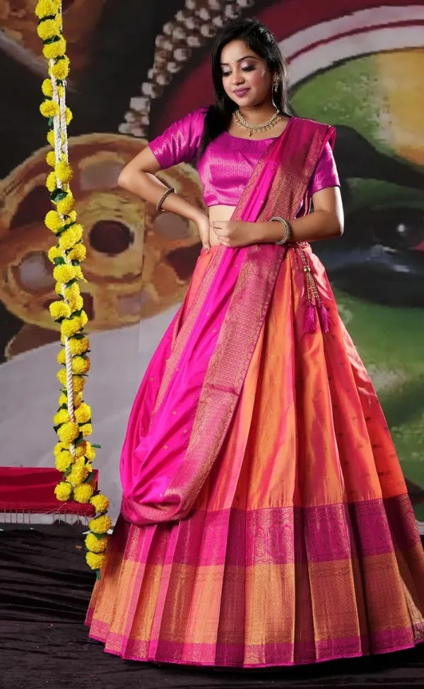 New_Semi_Stitiched_Banarasi_Lehenga_Choli