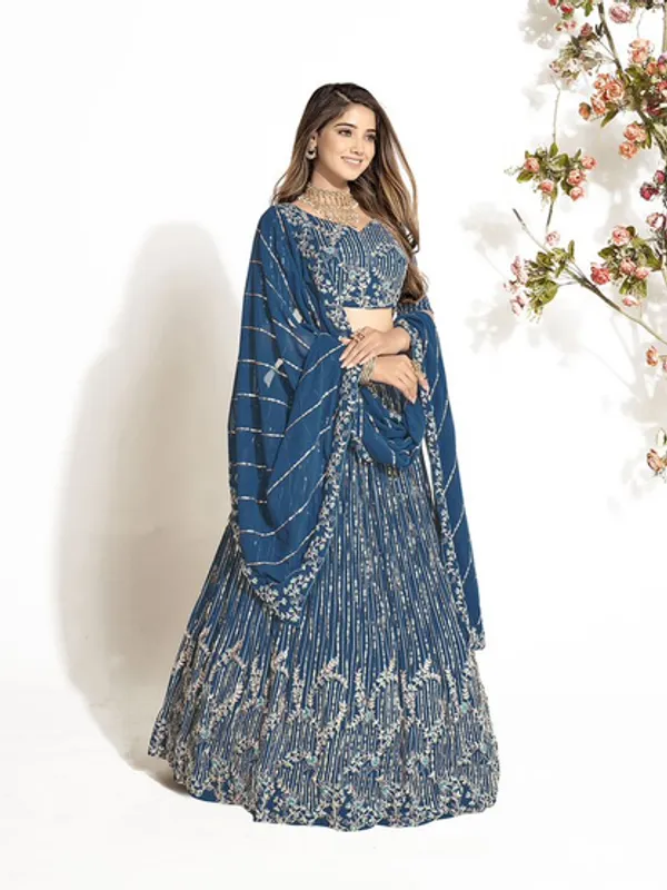 New_Semi_Stitiched_Georgette_Lehenga_Choli