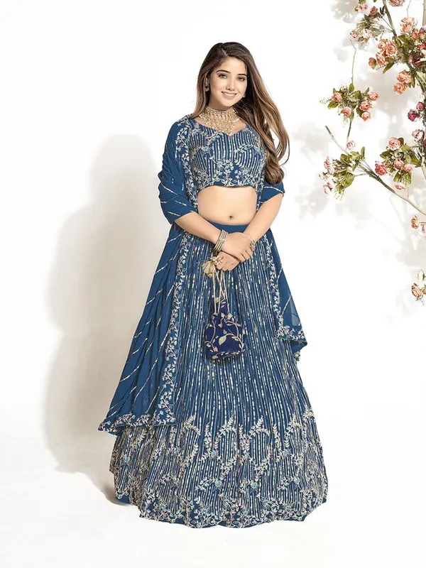 New_Semi_Stitiched_Georgette_Lehenga_Choli