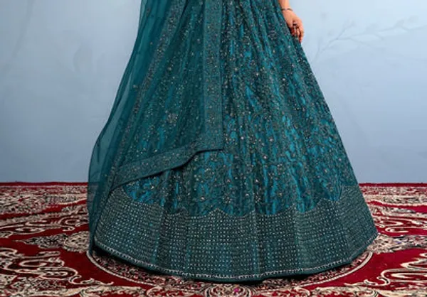New_Semi_Stitiched_Netted_Lehenga_Choli