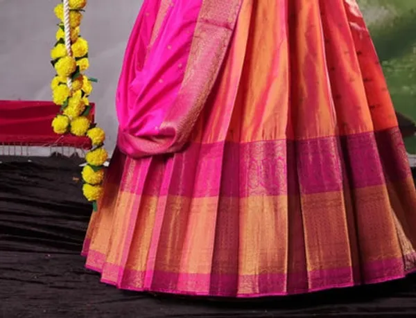 New_Semi_Stitiched_Banarasi_Lehenga_Choli