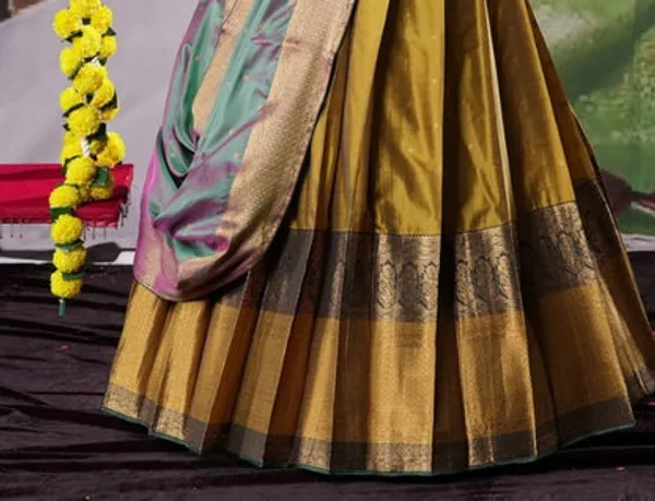 New_Semi_Stitiched_Banarasi_Lehenga_Choli