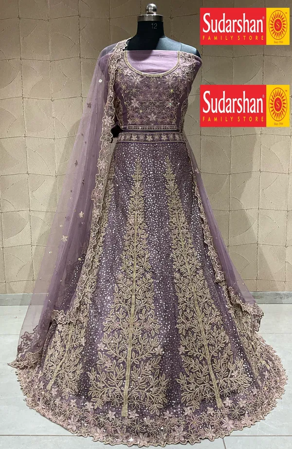 New_Semi_Stitiched_Netted_Lehenga_Choli