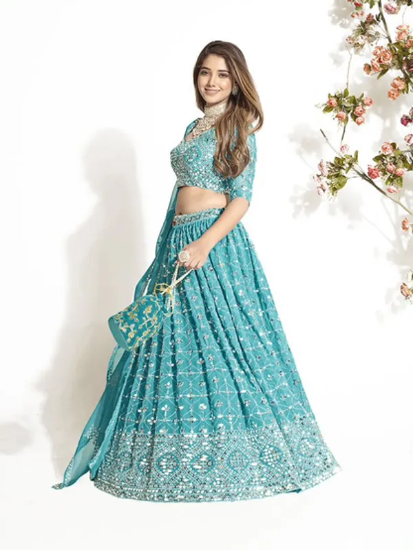 New_Semi_Stitiched_Georgette_Lehenga_Choli