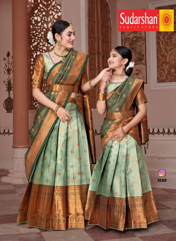 Readymade_Art_Silk_Lehenga_With_Silk_Duppatta_Mother_And_Daughter