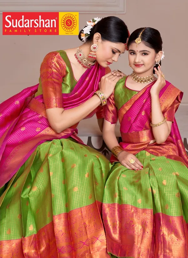 Readymade_Art_Silk_Lehenga_With_Silk_Duppatta_Mother_And_Daughter