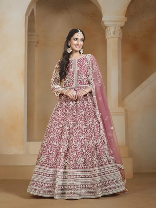 Semi_Stitched_Gown_With_Duppatta