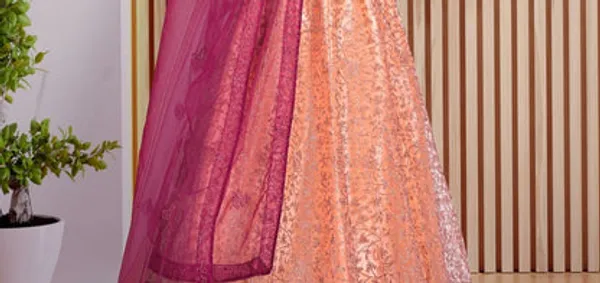 New_Wedding_And_Festival_Semi_Stitiched_Netted_Lehenga_Choli