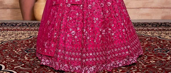 New_Semi_Stitiched_Netted_Lehenga_Choli