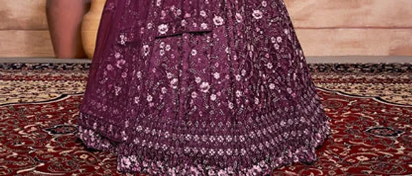 New_Semi_Stitiched_Netted_Lehenga_Choli