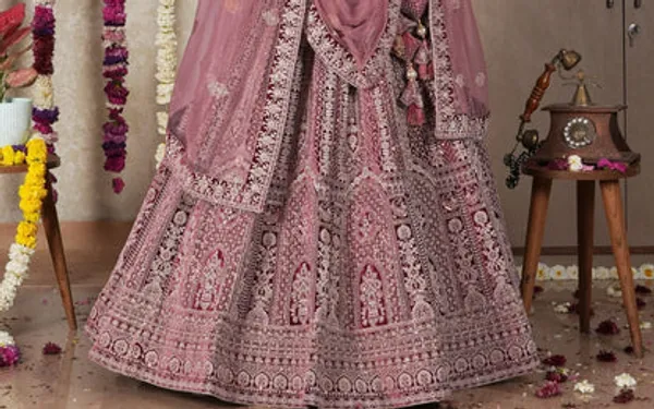 New_Semi_Stitiched_Velvet_Bridal_Lehenga_Choli