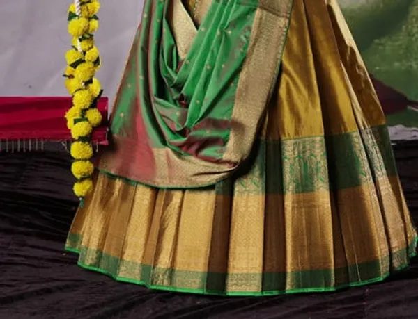 New_Semi_Stitiched_Banarasi_Lehenga_Choli