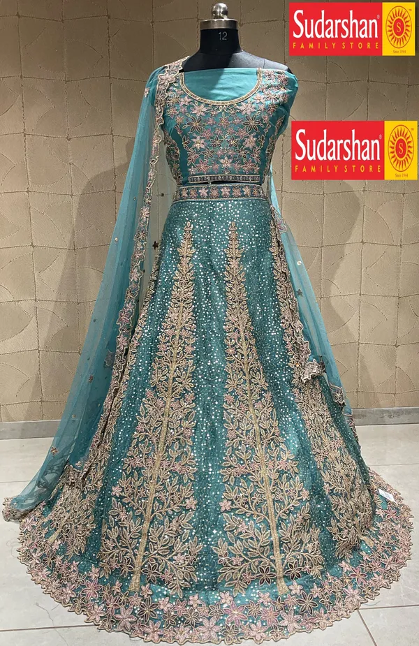 New_Semi_Stitiched_Netted_Lehenga_Choli