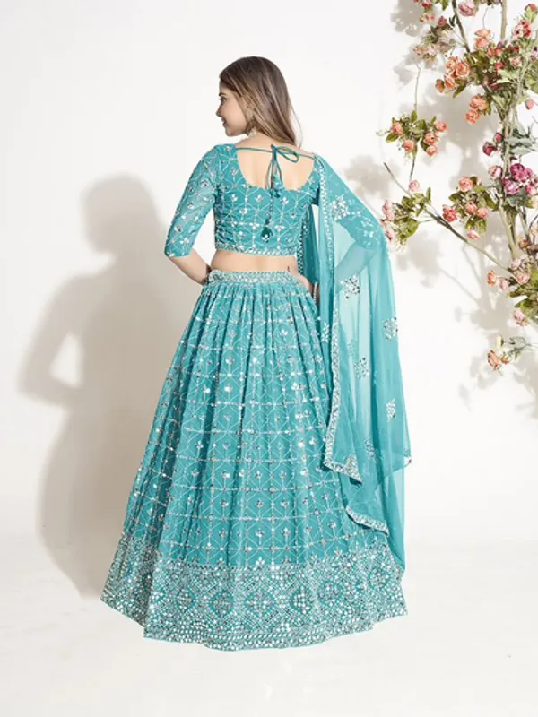 New_Semi_Stitiched_Georgette_Lehenga_Choli